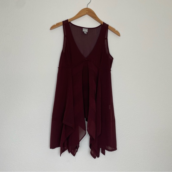 Converse Women's Wine Sheer Tunic Tank Top Size XS Casual Bohemian Retro Classic - Picture 1 of 15